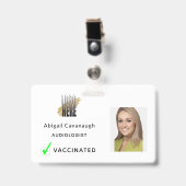 シンプルのフォトビジネスロゴのワクチン接種  バッジ (Front with Clip)