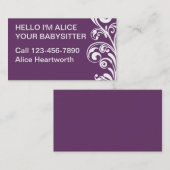 シンプルのベビーシッターをする名刺 名刺 (正面/裏面)