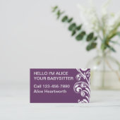 シンプルのベビーシッターをする名刺 名刺 (スタンド正面)