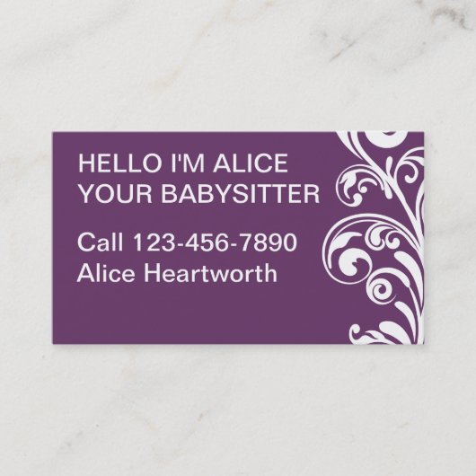 シンプルのベビーシッターをする名刺 名刺 (正面)