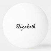 シンプルのホワイトネームとブラックネームのスクリプト文字テンプレート 卓球ボール (裏面)