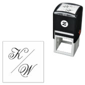 シンプルのミニマルChasy Typographic結婚のモノグラム セルフインキングスタンプ (インサイチュ)