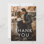 シンプルのモダン写真結婚の種類 サンキューカード (正面)