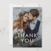 シンプルのモダン写真結婚の種類 サンキューカード (正面)