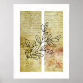 シンプルのラインアートアウトライン蝶の背景 ポスター (正面)