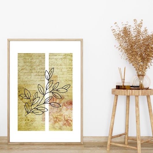 シンプルのラインアートアウトライン蝶の背景 ポスター