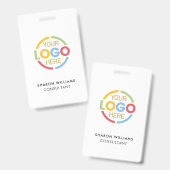 シンプルのロゴ付き白カスタム社員ID バッジ (正面&裏面)