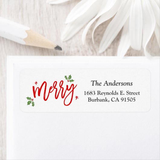 シンプルの上品なメリークリスマスの手のスクリプ書ト ラベル (インサイチュ)