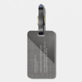 シンプルの上品なライトミディアムダークグレーレザールック ラゲッジタグ (裏面縦)