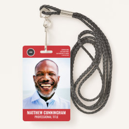 シンプルの丸いロゴ従業員の写真名バーコード バッジ