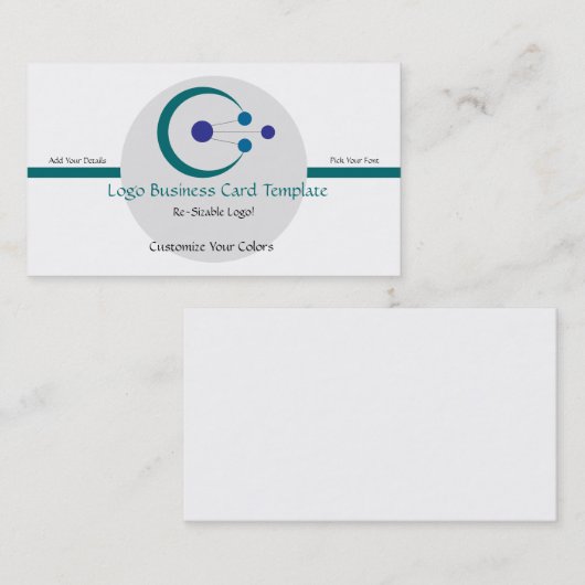 シンプルの円と三日月-円のロゴ 名刺 (正面/裏面)