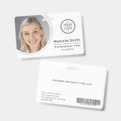 シンプルの写カスタム真と社員名記 バッジ (正面&裏面)