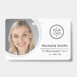 シンプルの写カスタム真と社員名記 バッジ