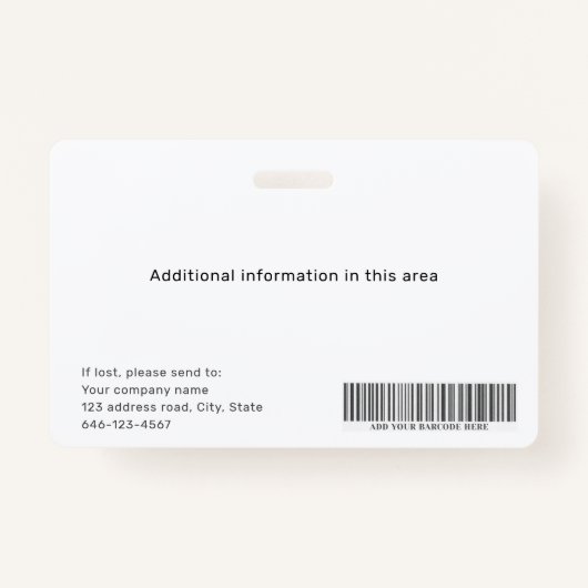 シンプルの写カスタム真と社員名記 バッジ (裏面)