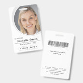 シンプルの写カスタム真と社員名記 バッジ (正面＆裏面)