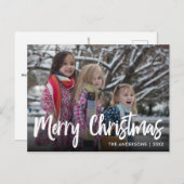 シンプルの写真のクリスマス ポストカード (正面/裏面)