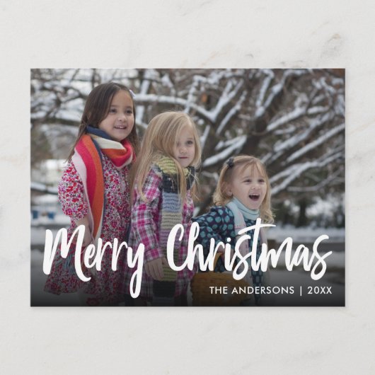 シンプルの写真のクリスマス ポストカード (正面)