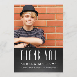 シンプルの写真の卒業サンキューカード サンキューカード