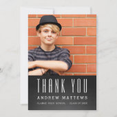 シンプルの写真の卒業サンキューカード サンキューカード (正面)