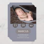 シンプルの写真の誕生の発表 案内状 (正面/裏面)