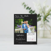 シンプルの写真カレンダー日付カードを保存します ポストカード (スタンド正面)