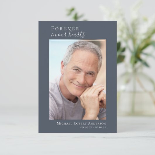 シンプルの写真サンキューカード |悔やみや弔慰 サンキューカード (スタンド正面)