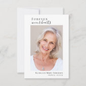 シンプルの写真サンキューカード |悔やみや弔慰 ノートカード (正面)