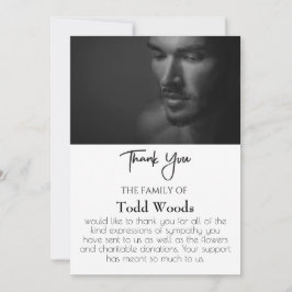 シンプルの写真サンキューカード、悔やみや弔慰 招待状