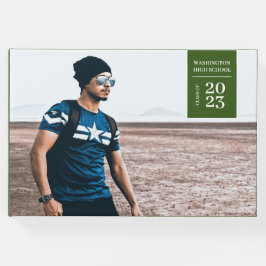 シンプルの写真タブ卒業グリーンゲストブック ゲストブック