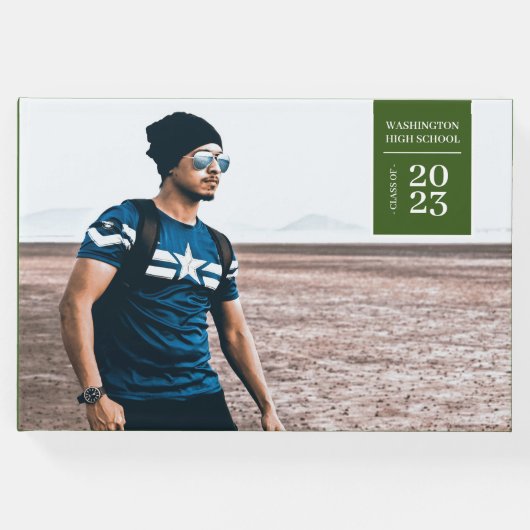 シンプルの写真タブ卒業グリーンゲストブック ゲストブック (正面)