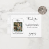 シンプルの写真悔やみや弔慰サンキューカード ノートカード (正面/裏面インサイチュ)