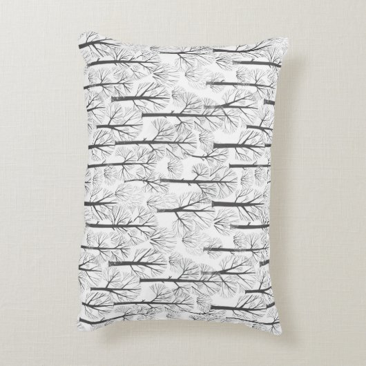 シンプルの冬の木模様 アクセントクッション (裏面(縦))