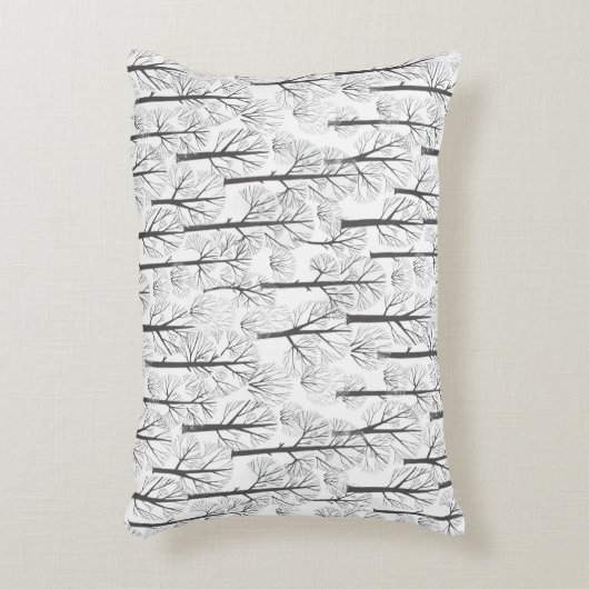 シンプルの冬の木模様 アクセントクッション (正面(垂直))