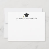 シンプルの卒業帽(黒パーソナライズされた) サンキューカード (正面)