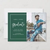 シンプルの卒業発表 マグネット招待状 (正面)