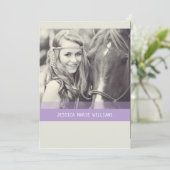 シンプルの卒業|紫 招待状 (スタンド正面)