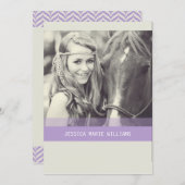 シンプルの卒業|紫 招待状 (正面/裏面)