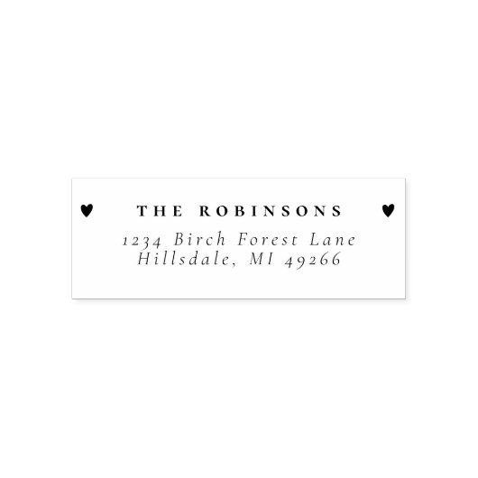 シンプルの名前とハート |差出人住所 セルフインキングスタンプ (デザイン)