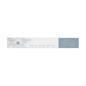 シンプルの埃っぽいブルーアネモネアートフローラが日付を救う ラップアラウンドラベル (単一)