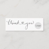 シンプルの執筆ハートありがとうロゴを挿入 ロイヤリティカード (正面)