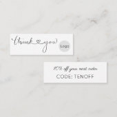 シンプルの執筆ハートありがとうロゴを挿入 ロイヤリティカード (正面/裏面)