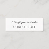 シンプルの執筆ハートありがとうロゴを挿入 ロイヤリティカード (裏面)