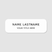 シンプルの基本的なホワイトタイトルの安全ピンまたは磁気 名札 (正面)