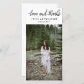 シンプルの大学院愛および感謝のタイポグラフィ サンキューカード (正面/裏面)