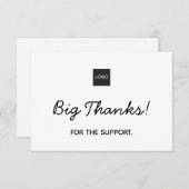 シンプルの大感謝してい文字(ロゴ付き)ブランディング サンキューカード (正面/裏面)
