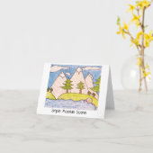 シンプルの山のシーン空白のグリーティングカード カード (黄色い花)