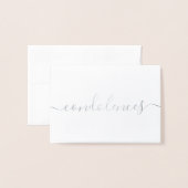 シンプルの弔意悔やみや弔慰 箔カード (封筒付き正面)