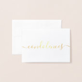 シンプルの弔意悔やみや弔慰 箔カード (封筒付き正面)