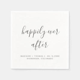 シンプルの後エレガントずっと楽しそうに脚本を結婚書く スタンダードカクテルナプキン