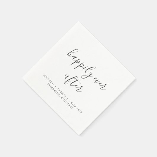 シンプルの後エレガントずっと楽しそうに脚本を結婚書く スタンダードカクテルナプキン (角)